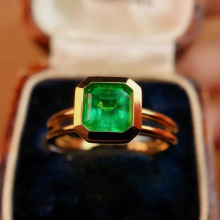 S925 Sterling Silver Rings Women Emerald Rings Double Layer Vintage Jewelry For Women Girls Holiday Wedding