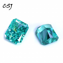 CSJ Paraiba Loose Gemstone Rectangular Rediant Crushed Ice Cut High Carbon Diamond Synthesize Cubic Zirconia Diy Jewelry