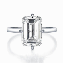 Classic 925 Sterling Silver Emerald Cut Lab Sapphire High Carbon Diamonds Gemstone Wedding Ring Fine Jewelry