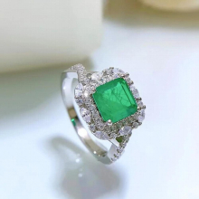 Jewelry Ring ins7 * 7 Emerald Diamond Ring Hot Selling S925 Silver Ring for Foreign Trade