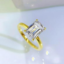 Jewelry 925 Silver High Carbon Diamond Emerald Cut Rectangle 7 * 10 European and American Rings