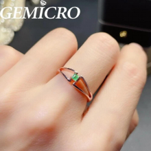 Gemicro Fine Jewelry Natural Emerald Ring with Gemstone of Square 3mm and 925 Sterling Silver as Womens Daily Wear Gift