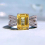 925 silver womens diamond rectangular emerald cutting ring ring rectangular car flat 7 * 9mm 3