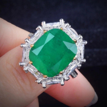 Women Rings Crystal Emerald Ring Rectangle Female Jewelry Zircon Girl Gift Party