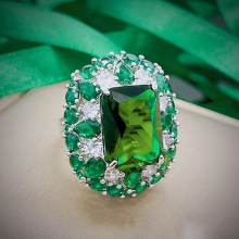 Women Rings Forest Emerald Ring Female Jewelry Zircon Girl Gift Party