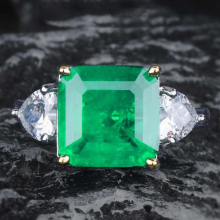Women Rings Artificial Square Emerald Ring Female Jewelry Brilliant Zircon Girl Gift Party