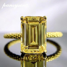 925 Sterling Silver 7x10MM Emerald Cut High Carbon Diamond Gemstone Wedding Engagement Women Rings Fine Jewelry