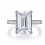 925 silver carbon diamond emerald cut rectangular 10 * 14 ring in Europe and America 7