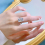 925 silver carbon diamond emerald cut rectangular 10 * 14 ring in Europe and America 5