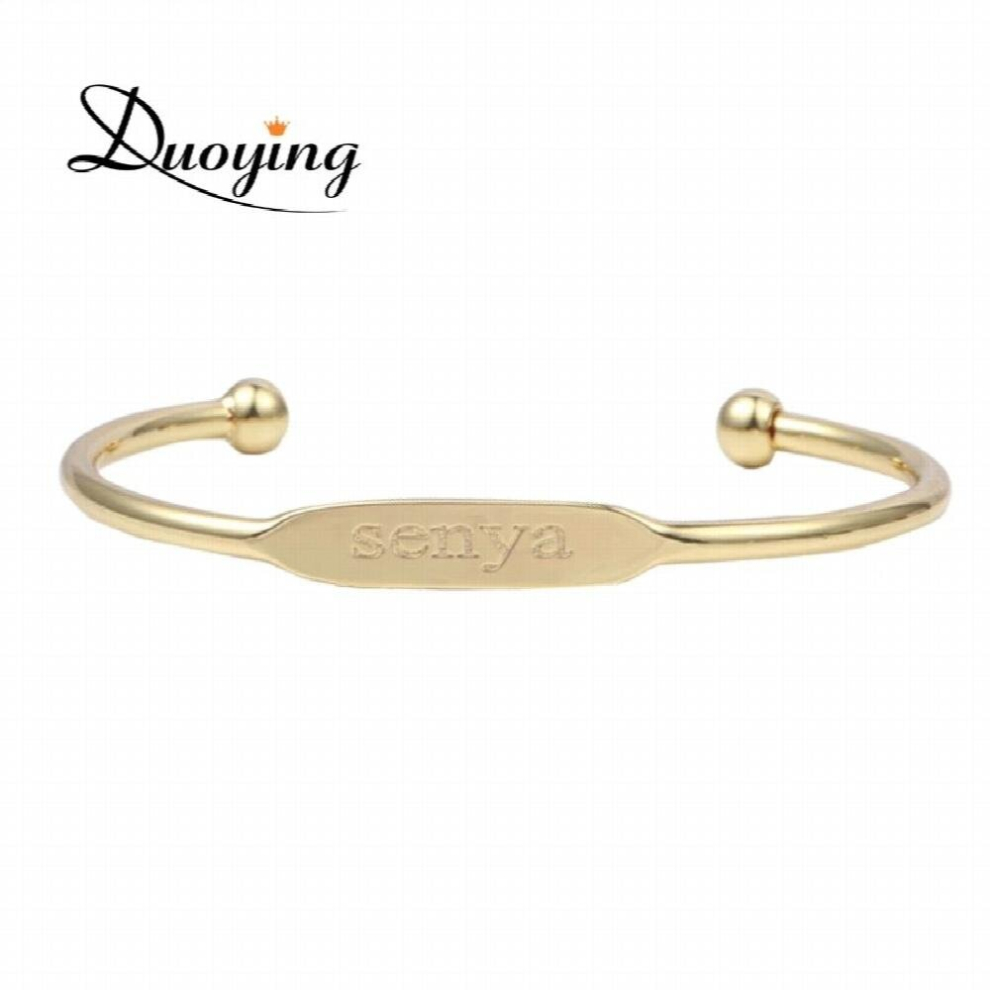 Baby Bangle Bracelet Personalized Name Copper Bracelet Initial Engraved Name Love Bangle Multicoloured