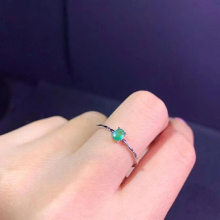 Natural Green Emerald Gemstone Ring for Women Jewelry Real 925 Silver Natural Gem Engagement Ring Good Gift