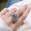 S925 Silver Ring Emerald Cut Rectangular Diamond Fairy Temperament Wedding Ring 10 * 14mm Diamond Ring 5