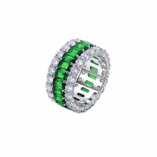 Real 925 Sterling Silver Rings For Women Girl Created Diamond Emerald Gemstone Wedding Engagement Jewelry