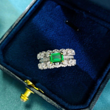 5*7mm Emerald Big Ring 100% 925 Sterling Silver Lab Diamond Cocktail Party Rings for Ladies Anniversary Gift Fine Jewelry