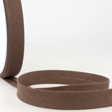 Stephanoise 20mm Polycotton Bias Binding Tape Dark Brown - per metre
