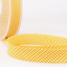 Stephanoise 30mm Gingham Bias Binding Tape Lemon Yellow - per metre