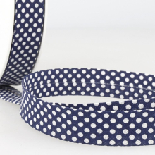 Stephanoise 20mm Dotty Bias Binding Tape Navy Blue - per metre