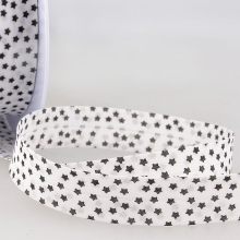 Stephanoise 20mm Stars Bias Binding Tape Black - per metre