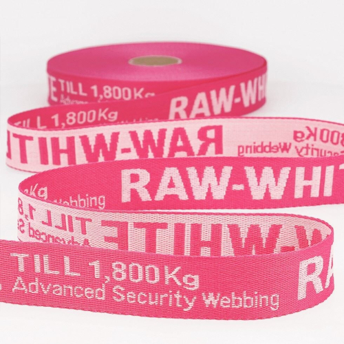 Stephanoise 25mm Jacquard Security Strap Webbing Tape Pink  - per metre