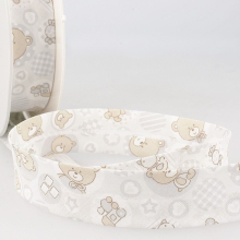 Stephanoise 25mm Teddy Bears Bias Binding Tape Light Grey - per metre