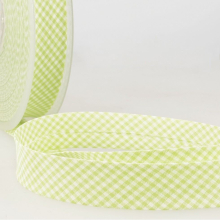 Stephanoise 20mm Gingham Bias Binding Tape Anise Green - per metre