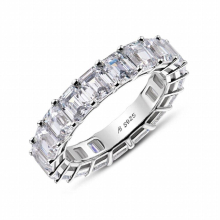 Emerald Cut Eternity Band Ring 925 Sterling Silver For Women Sona Diamond Full Ring Jewelry Wedding Engagement Ring
