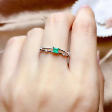 Natural Emerald Rings Womens Party Rings for Grandma Jewelry