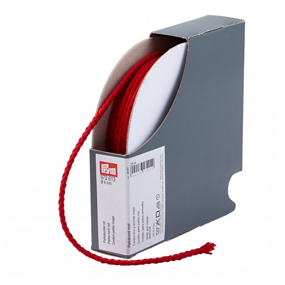 Prym 4Mm Parka Cord Red - Per Metre