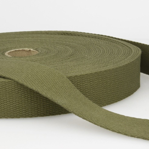 Stephanoise 30mm Cotton Webbing Khaki - per metre