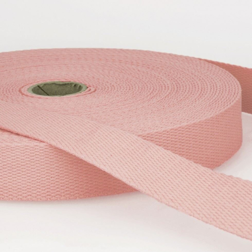 Stephanoise 40mm Cotton Webbing Light Pink - per metre