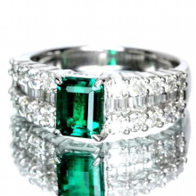 Womens 925 Silver Ring Full Diamond Emerald Jewelry Wedding Engagement Party Ring Size 5-11