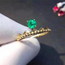 fine jewelry 925 sterling silver natural gemstone Emerald Female ring Support Detection