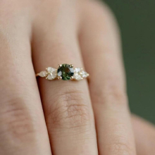 Womens Ring Jewelry Engagement Gift Emerald Zircon Wedding