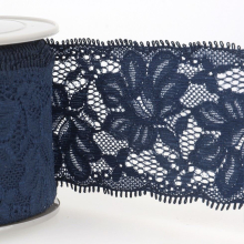 Stephanoise 55mm Stretch Lace Trim Navy Blue - per metre