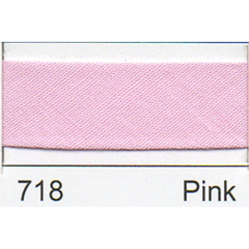 Essential Trimmings 25mm Polycotton Bias Binding Tape Pink - per pack