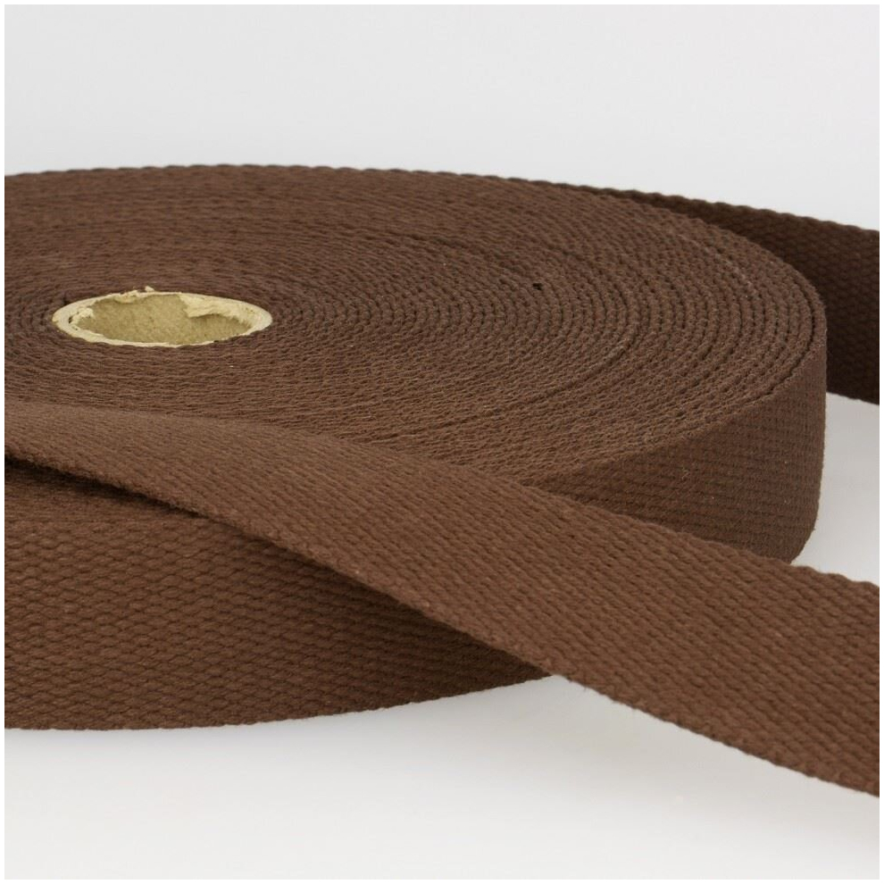 Stephanoise 40mm Cotton Webbing Dark Brown - per metre