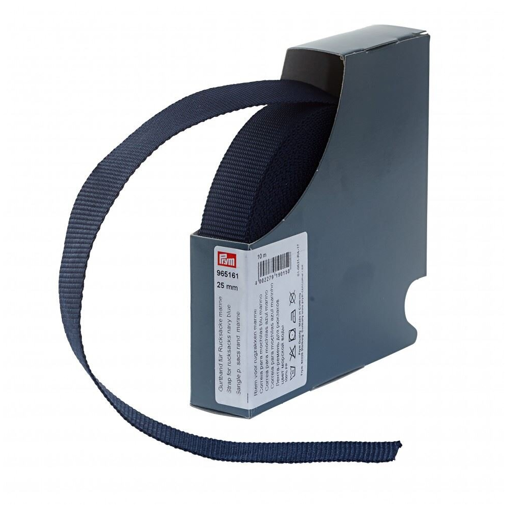 Prym 25Mm Rucksack Bag Strap Webbing Navy Blue - Per Metre