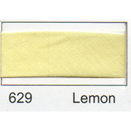 Essential Trimmings 25mm Polycotton Bias Binding Tape Lemon - per pack