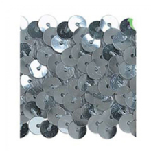 Trimits 40mm Stretch Sequins Trim Silver - per metre