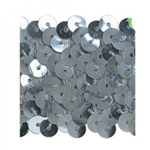 Trimits 40mm Stretch Sequins Trim Silver - per metre