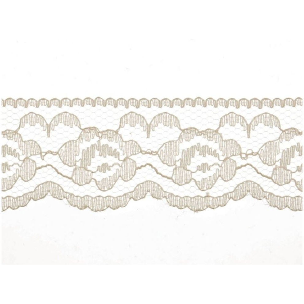 Essential Trimmings 30mm Delicate Nylon Lace Trim Ivory - per metre-image-OPC-PCVW66R-NEW