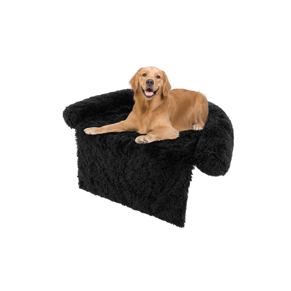 Plush Calming Dog Couch Bed Dog Sofa Bed Anti-Slip Bottom With Washable Cover