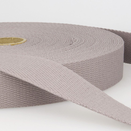 Stephanoise 40mm Cotton Webbing Medium Grey - per metre