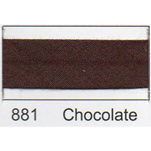 Essential Trimmings 25mm Polycotton Bias Binding Tape Chocolate - per pack
