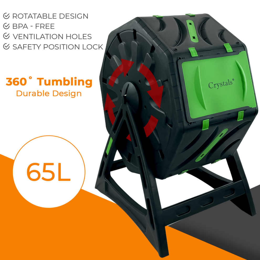 ( 62L Garden Composter -Plastic Standing Legs) 65L Garden Compost Bin with Steel Legs and Air Holes
