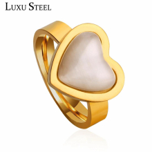 Rings For Women anillos Wedding Stainless Steel Heart Opal Shape Finger Rings For Women Accessories