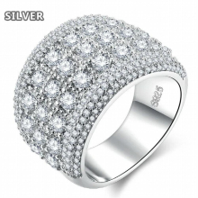 925 anillos Sliver Multicolor gem Heart CZ Austria Crystal Opal Wide Rings For Women Vintage Birthstone Mens rings Jewelry