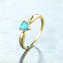 Classic Thin Wedding Ring Romantic Love Heart Small Stone Ring Vintage Female Opal Engagement Rings For Women