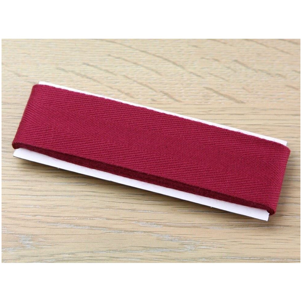 Prym 15mm Strong Cotton Herringbone Tape Wine Red - each