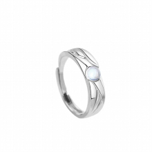 2Pcs Opal Irregular Couple Ring Angel And Demon For Women Men Silver Moonstone Jewelry Gift